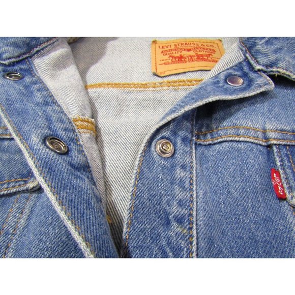 LEVI'S Women's Trucker Jean Jacket LL1310 Snaps Up Size Large - Picture 6 of 9